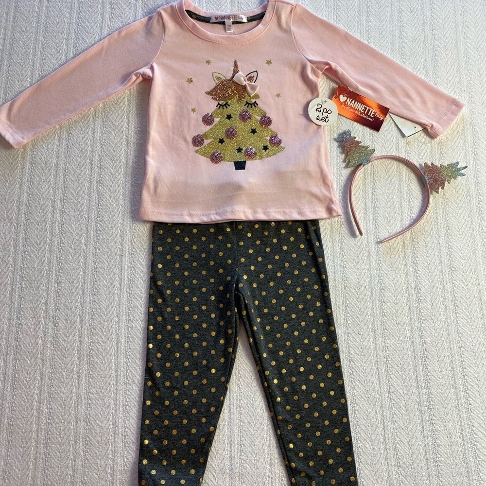 NANNETTE Baby 3 pc Christmas Outfit